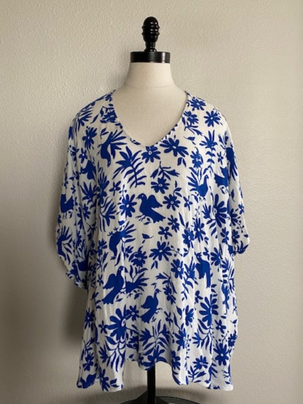 Show Me Your Mumu Senorita Tunic Small Bluebird Cloud Peta Print Flowy Boho Mini
